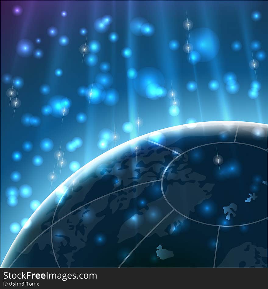 Blue Planet Vector space background