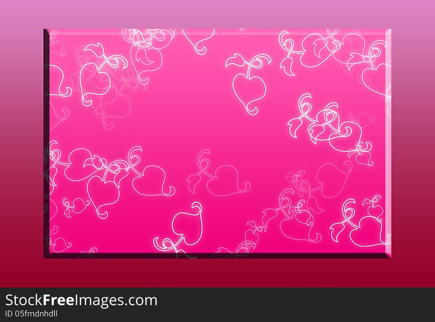 Abstract pink background with leaf design