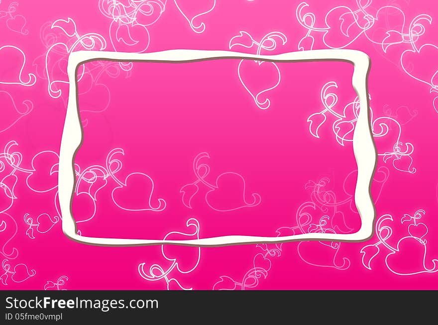 Abstract pink background with leaf design