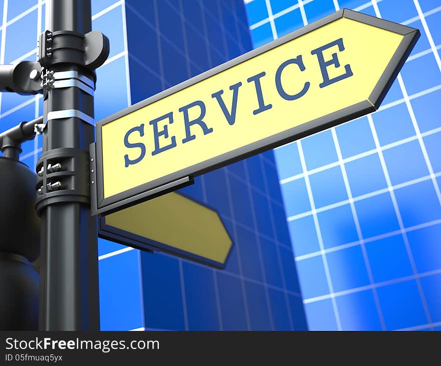 Business Concept. Service Sign on Blue Background. Business Concept. Service Sign on Blue Background.