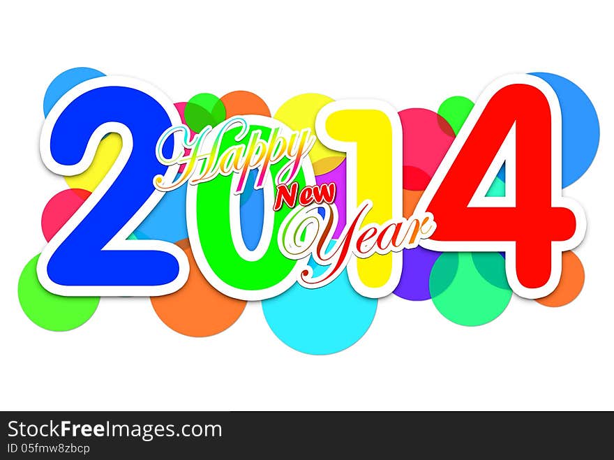 2014 Happy new year many colors. 2014 Happy new year many colors