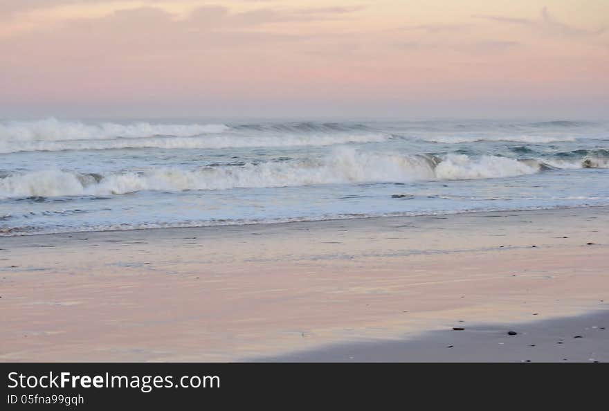 Seascape at dawn on the beach in cape town