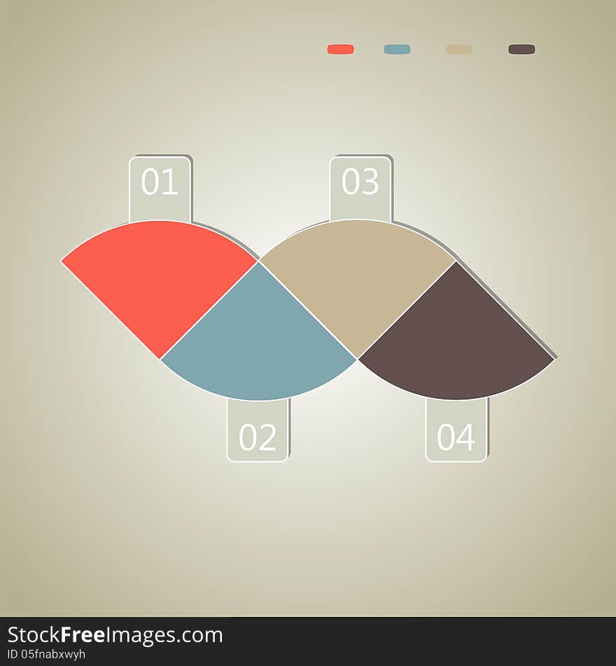 Infographic design template with paper tags. Can be used for work flow layout, diagram, number options, step up options, web design, infographics. Vector illustration.