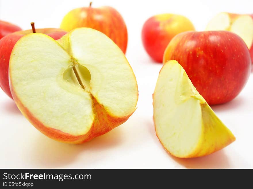 Apples on a white background