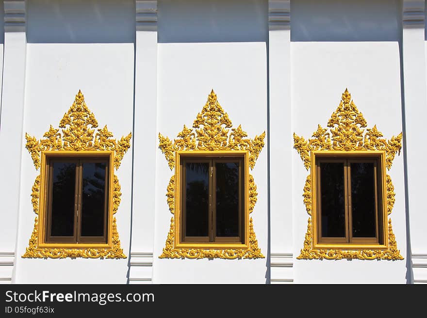 Window of Hor Phra in Temple of The Wat Rhai Pa, Trat, Thailand. Window of Hor Phra in Temple of The Wat Rhai Pa, Trat, Thailand