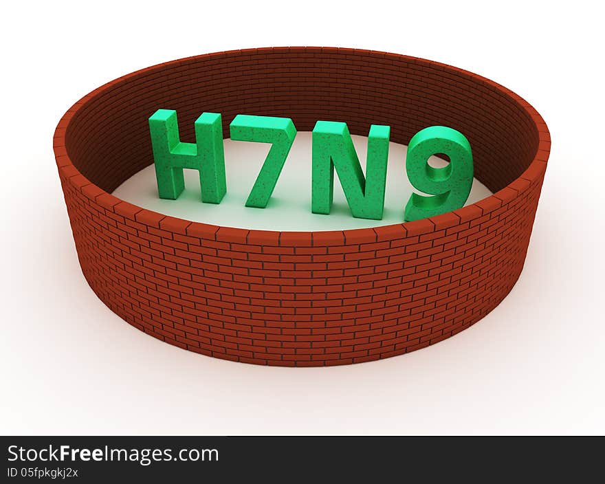 The bird flu subtype H7N9 is surrounded by a brick wall. The bird flu subtype H7N9 is surrounded by a brick wall