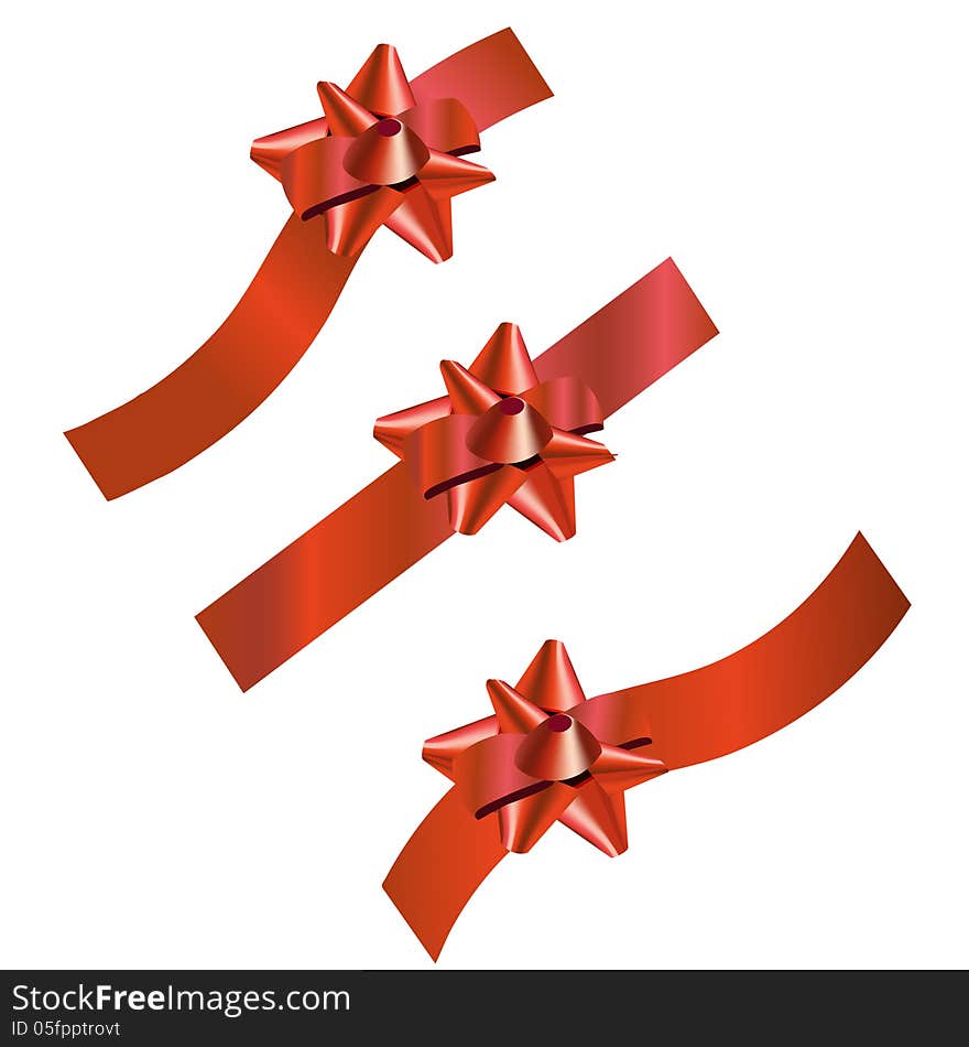 Set of three festive ribbons, suitable for different holidays