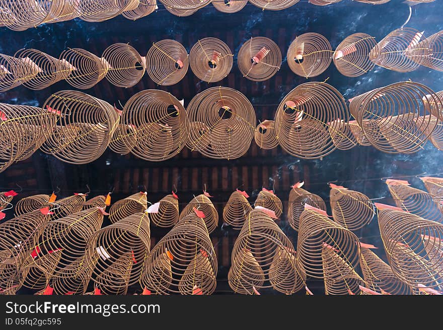 The Incense Coil At Thien Hau Pagoda, Ho chi Minh City, Vietnam.