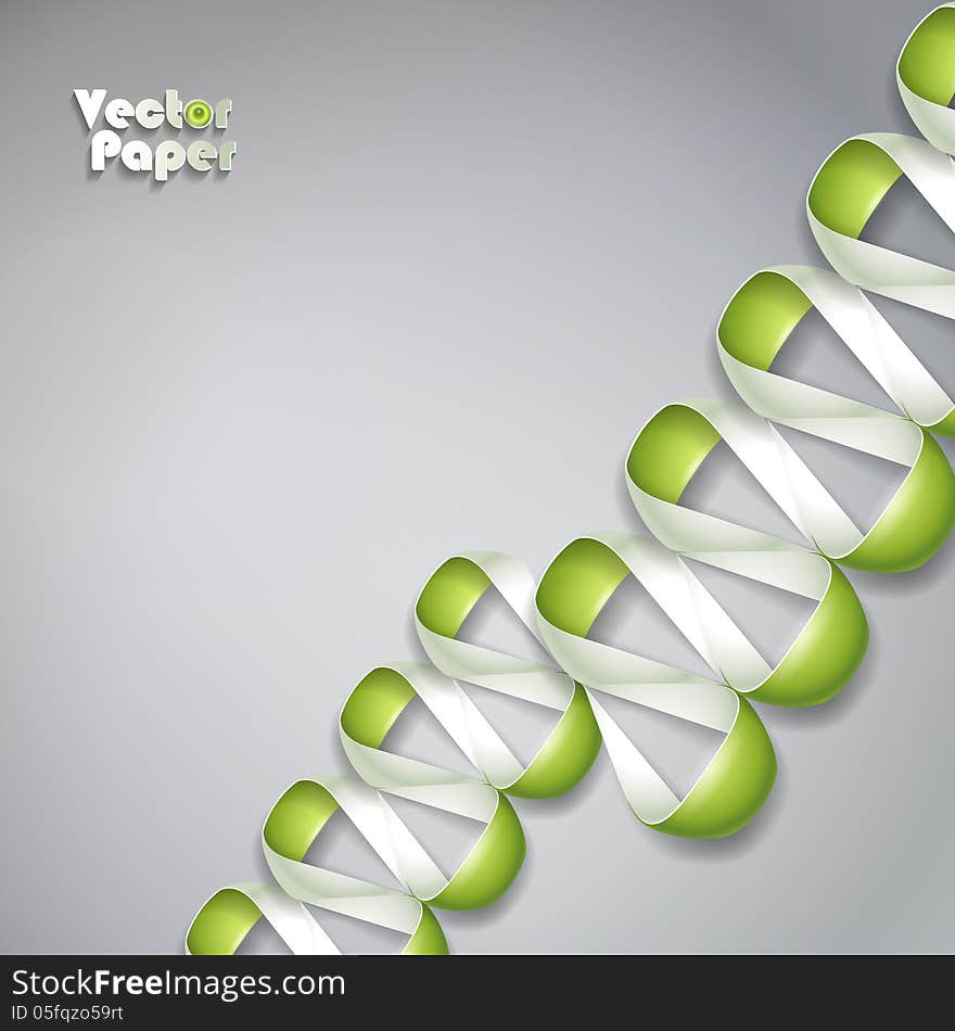 Abstract Paper Graphic with green-white ribbon