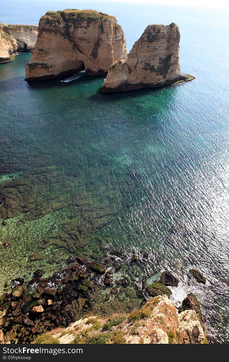 Pigeon Rocks in Beirut