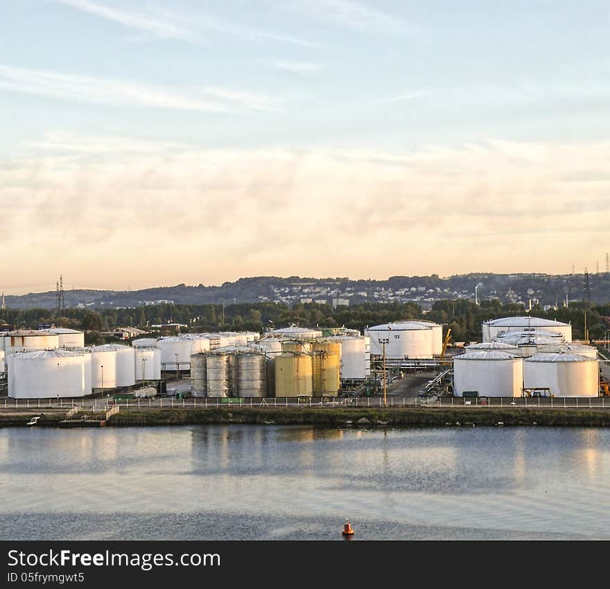 Chemical plant in the harbour of le havre