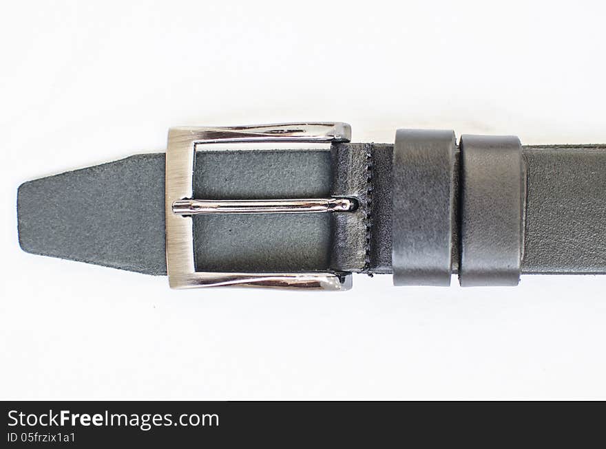 Belt closeup isolated on white background