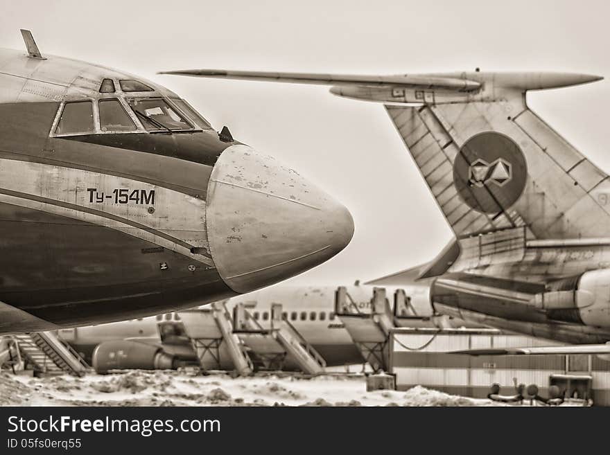 Tupolev tu-154 at Moscow Airport Domodedovo, Russia