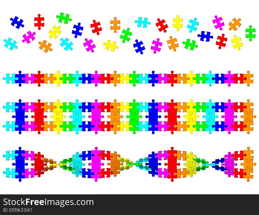 Colored DNA spiral from puzzle