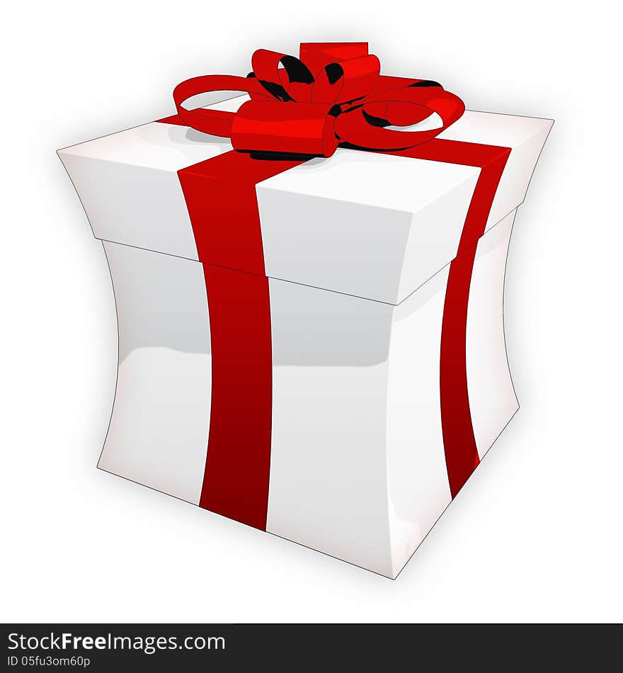 White present box on white background, clipping path included