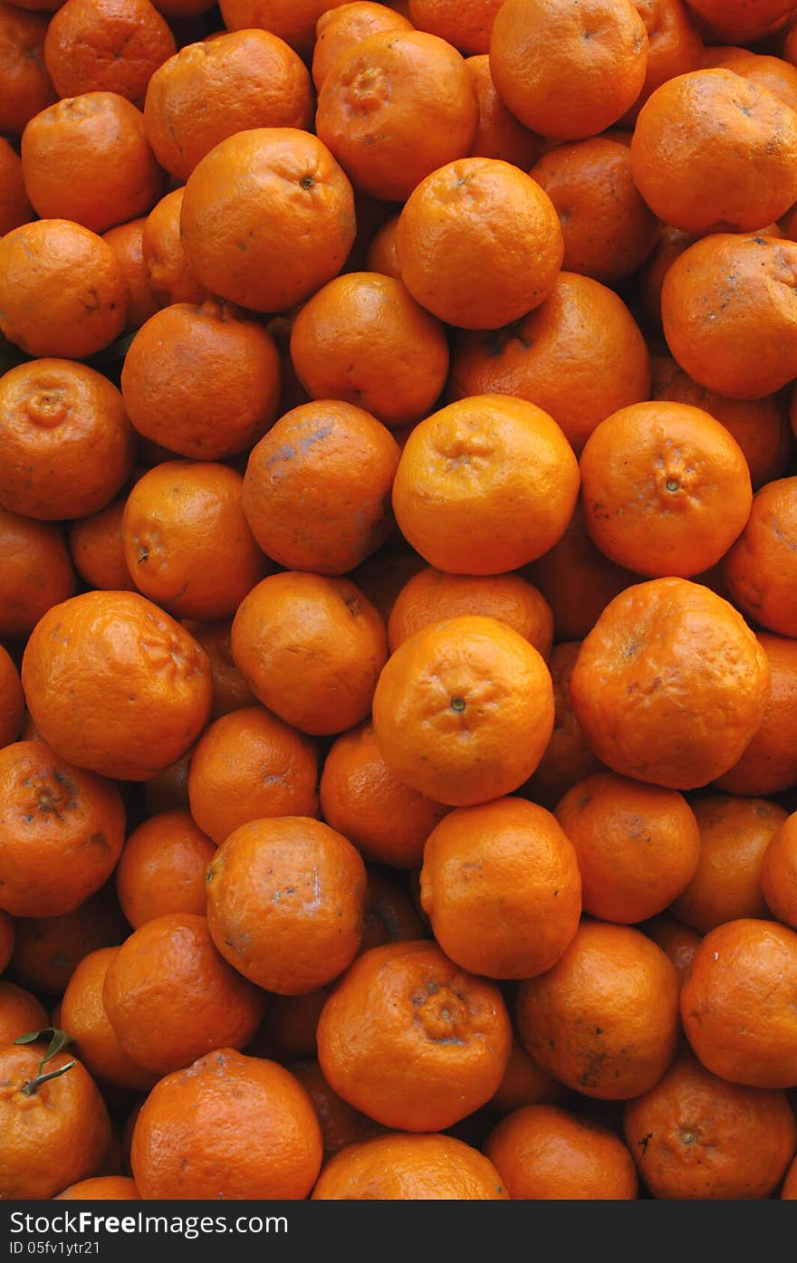 Fresh oranges for sale in a local market in Nepal