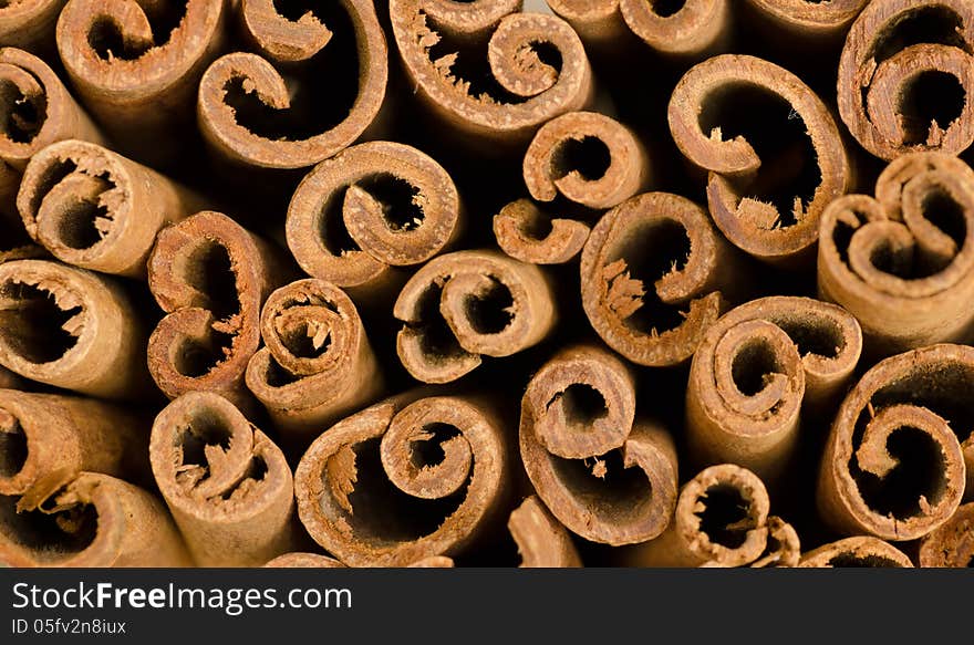 Closeup of cinnamon texture background. Closeup of cinnamon texture background