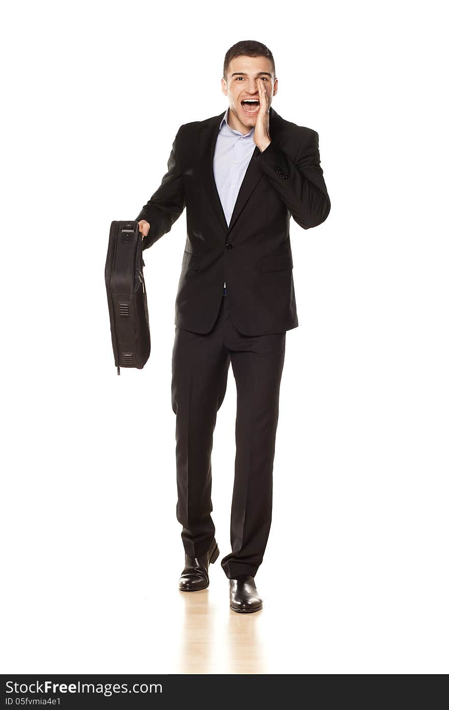 Businessman shouting