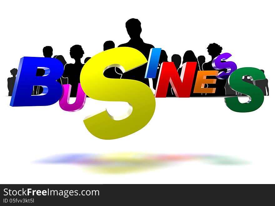 Business three-dimensional icon have people a black in the background