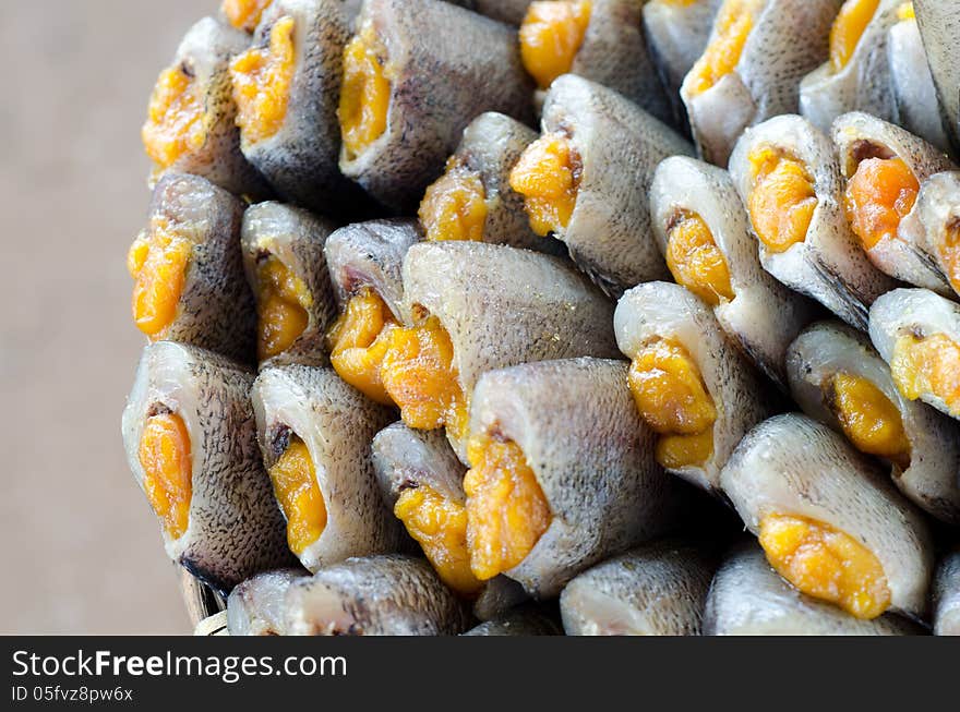 Trichogaster pectoralis Dried fishes in Thailand market.