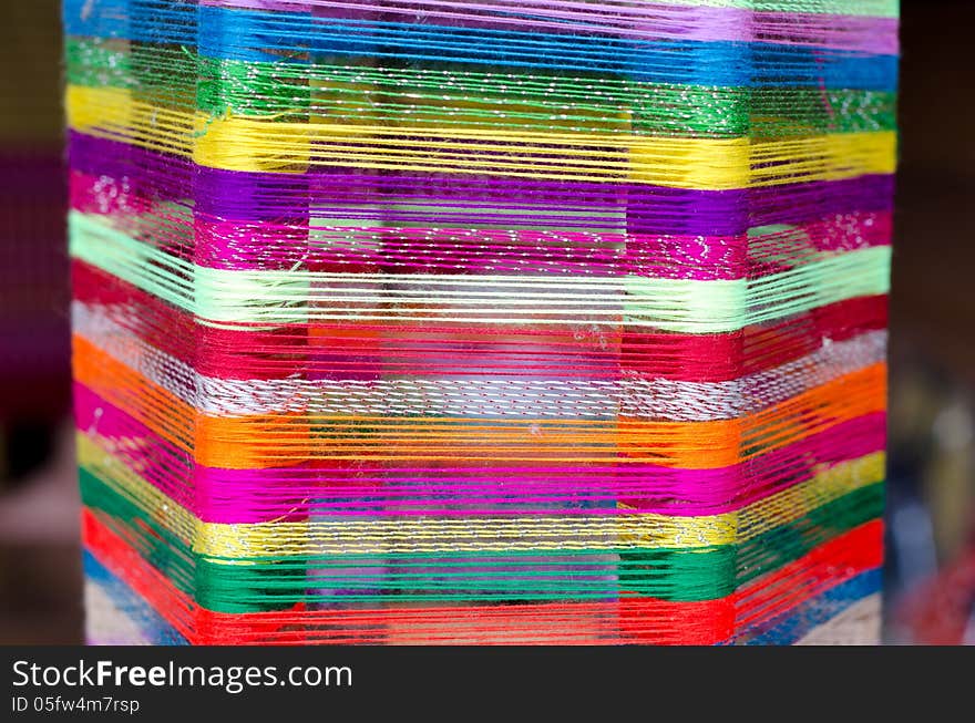 Colorful of yarn taxture background