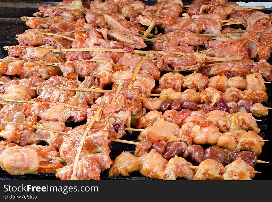 Chicken grill , thai street food.