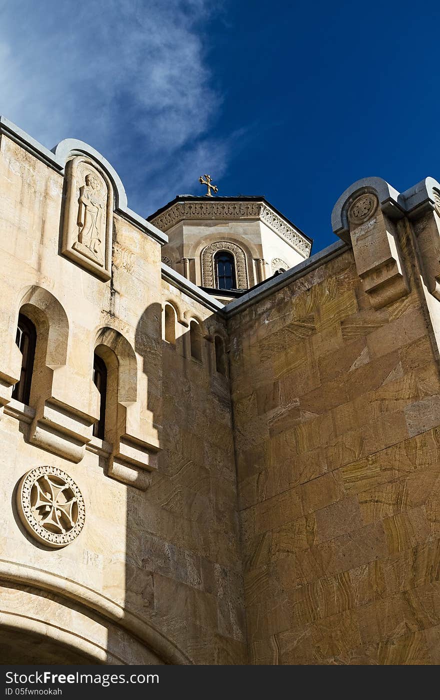 cathedral Sameba , details of medieval architecture. cathedral Sameba , details of medieval architecture