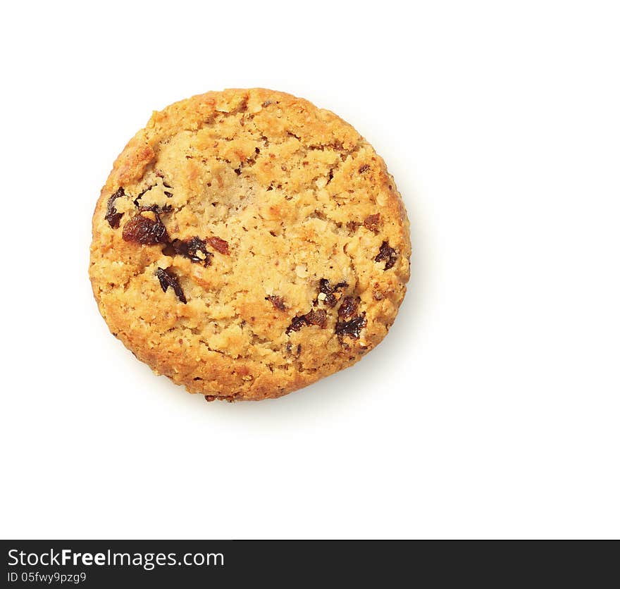 Oatmeal soft cookies isolated on white background