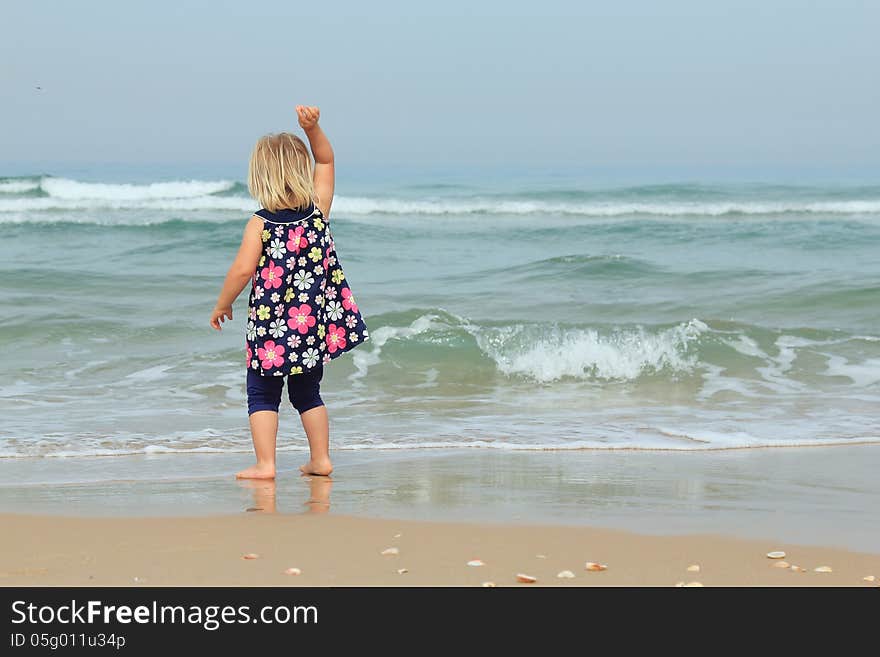 Little girl on the beach