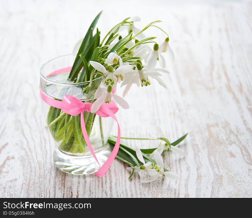 Bouquet of snowdrop flowers