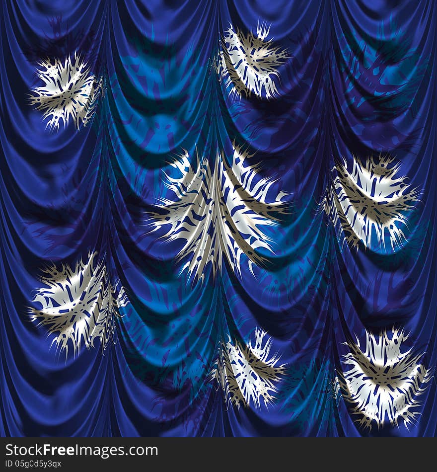 Curtain with snowflakes