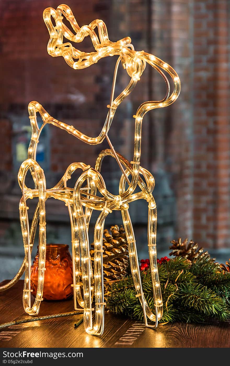 Reindeer decoration at a Christmas market in Hackescher Markt in Berlin.