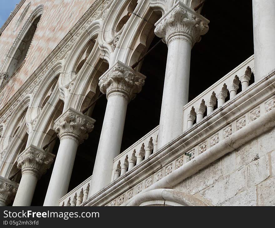 Venice - the Doge´s Palace with detail of decoration