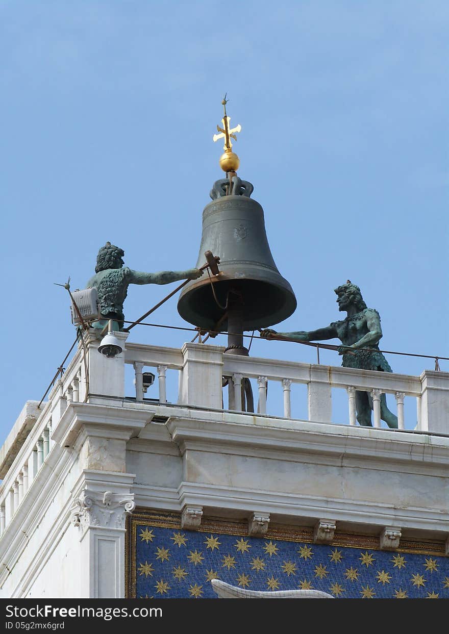 Venice - view of the upper part of the Clock Tower