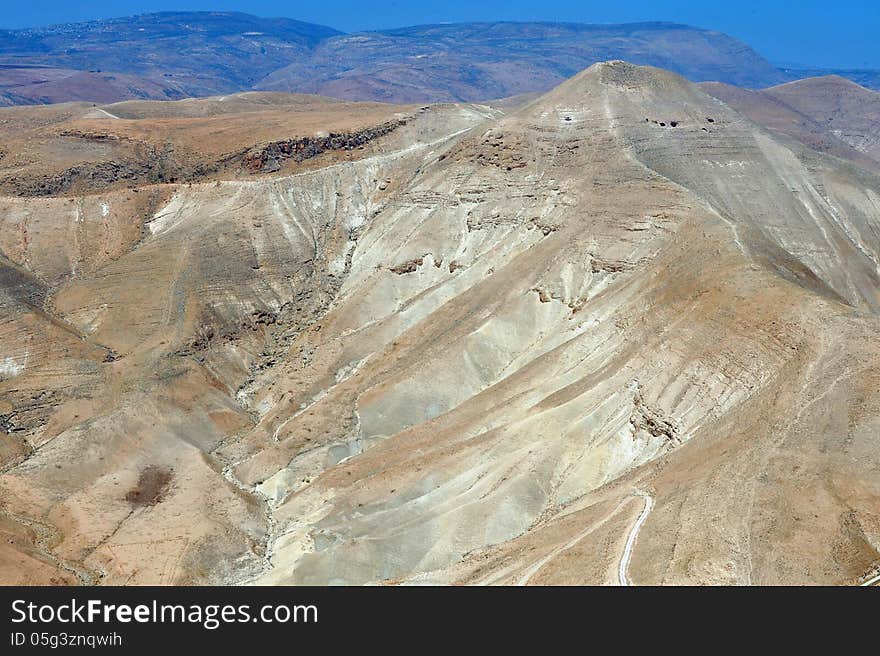 Aerial view of the Judean Desert, Israel. Aerial view of the Judean Desert, Israel.