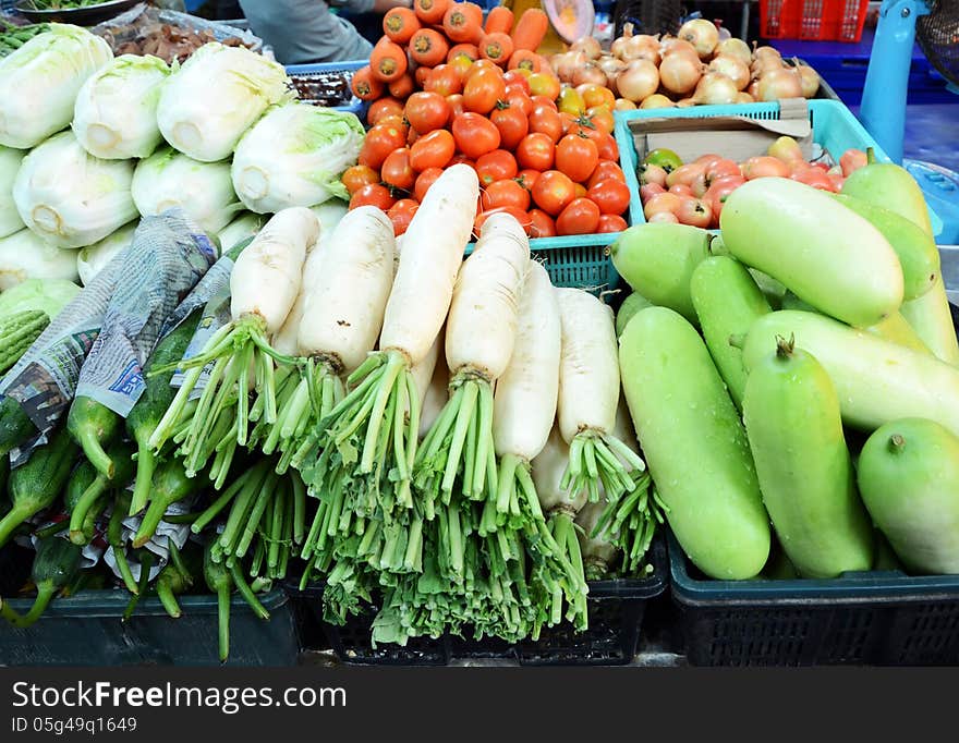 Fresh vegetable in chonburi market, thailand