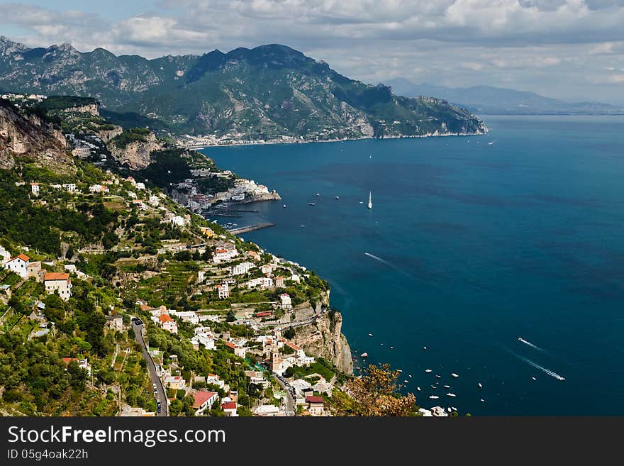 View of the coast near Amalfi. View of the coast near Amalfi