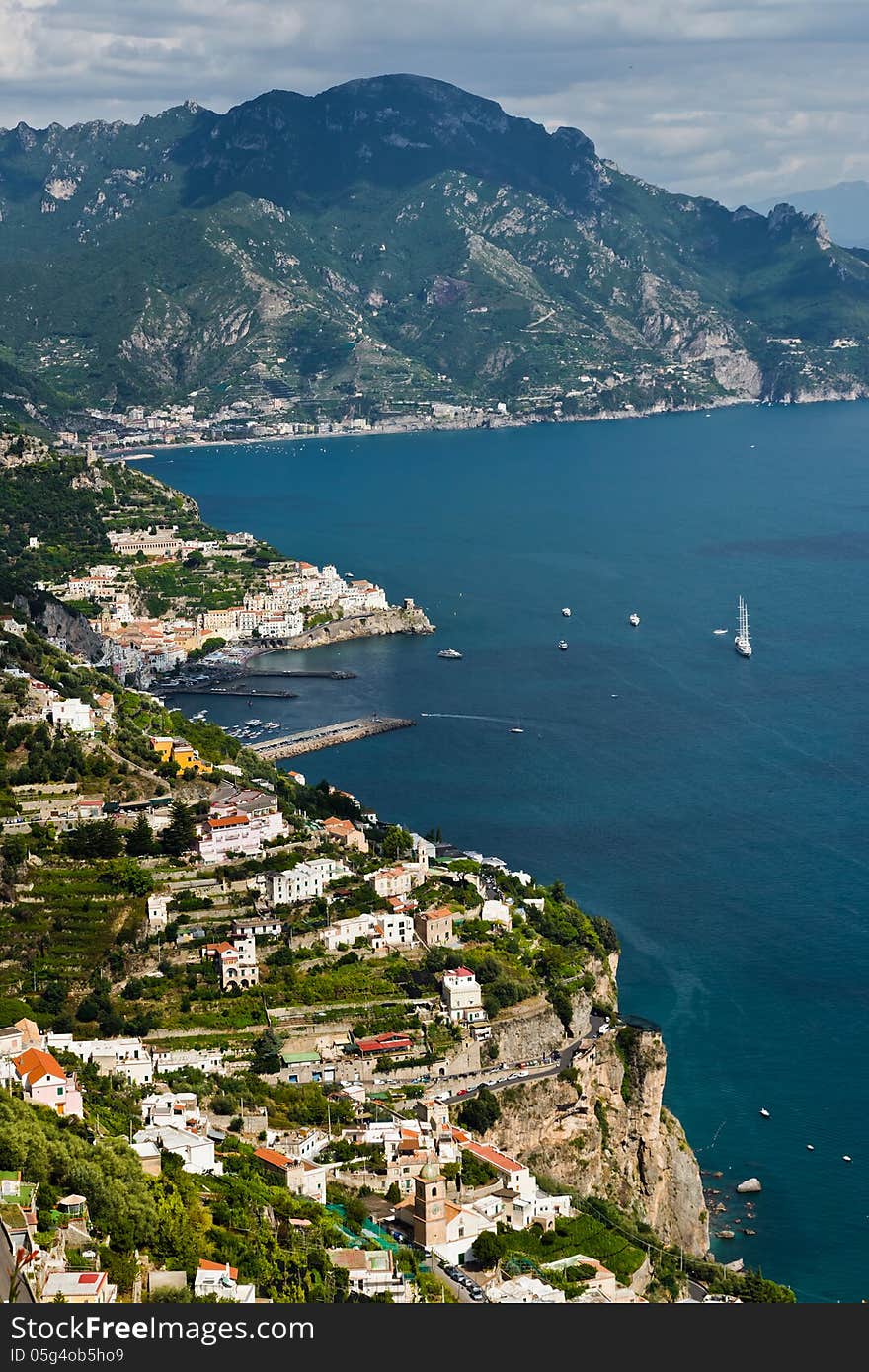 View of the coast near Amalfi. View of the coast near Amalfi