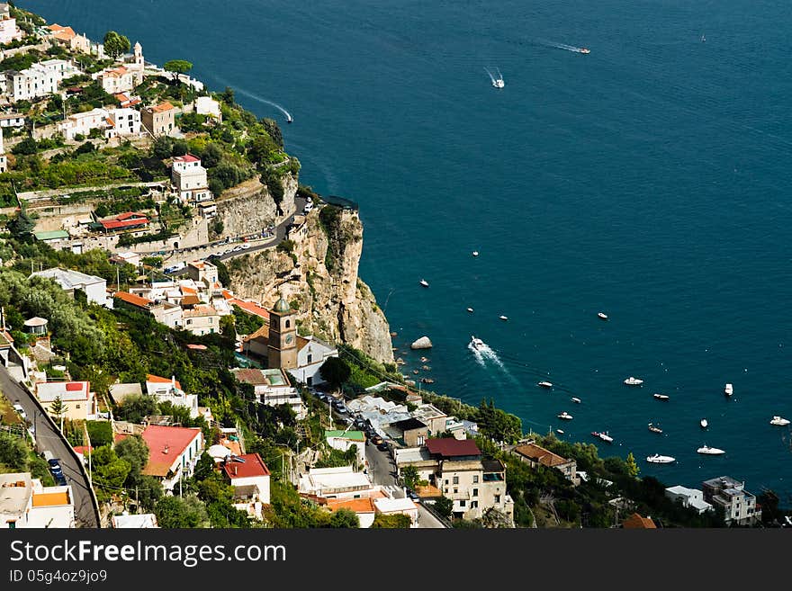 View of the coast near Amalfi. View of the coast near Amalfi