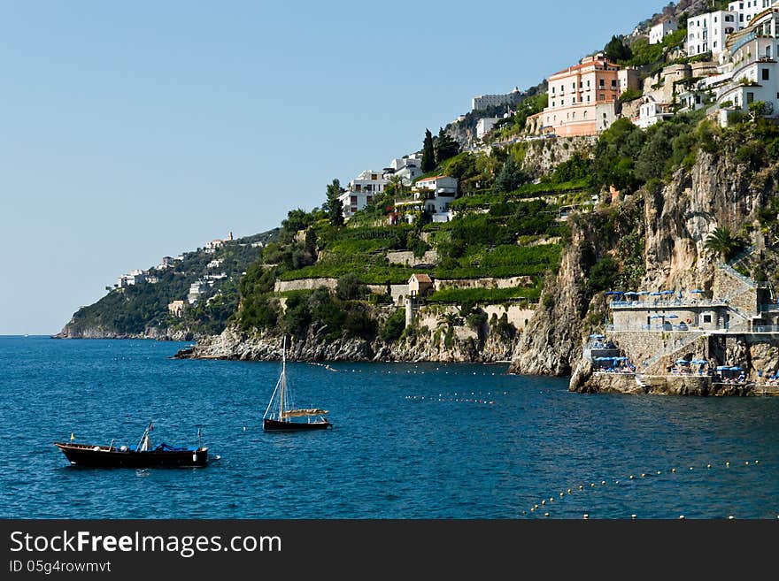 View of the City of Amalfi. View of the City of Amalfi