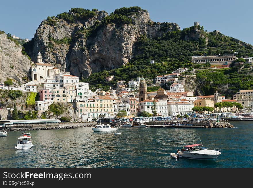 View of the City of Amalfi. View of the City of Amalfi