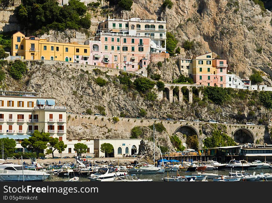 View of the City of Amalfi. View of the City of Amalfi