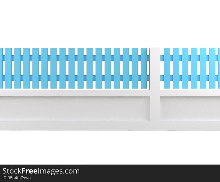 Cerulean fence on white background