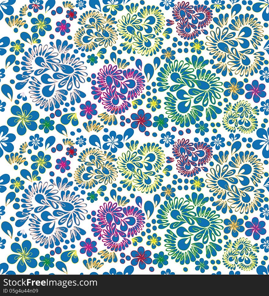 Seamless background, multi-colored pattern on the motives of Russian patterns. Seamless background, multi-colored pattern on the motives of Russian patterns