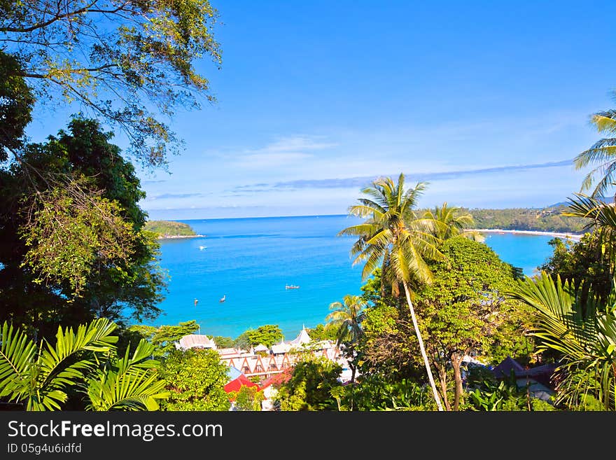 Sea view from tropical island