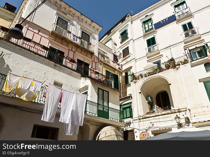 Houses at the City of Amalfi. Houses at the City of Amalfi