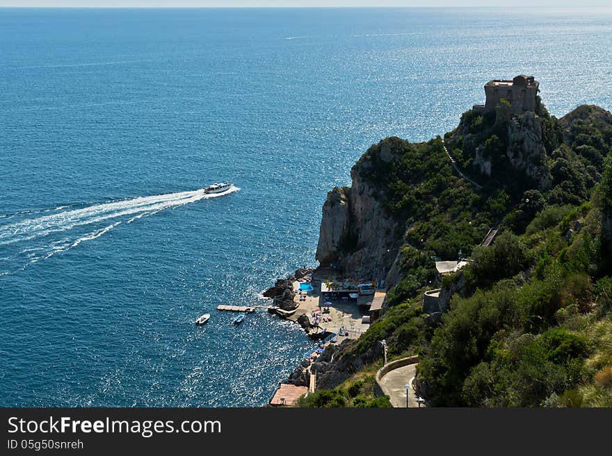 View of the Amalfi Coast in Conca dei Marini. View of the Amalfi Coast in Conca dei Marini