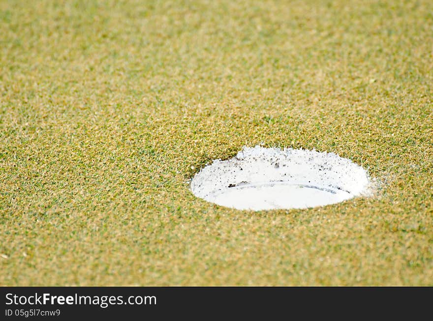 Golf hole at golf course. Golf hole at golf course