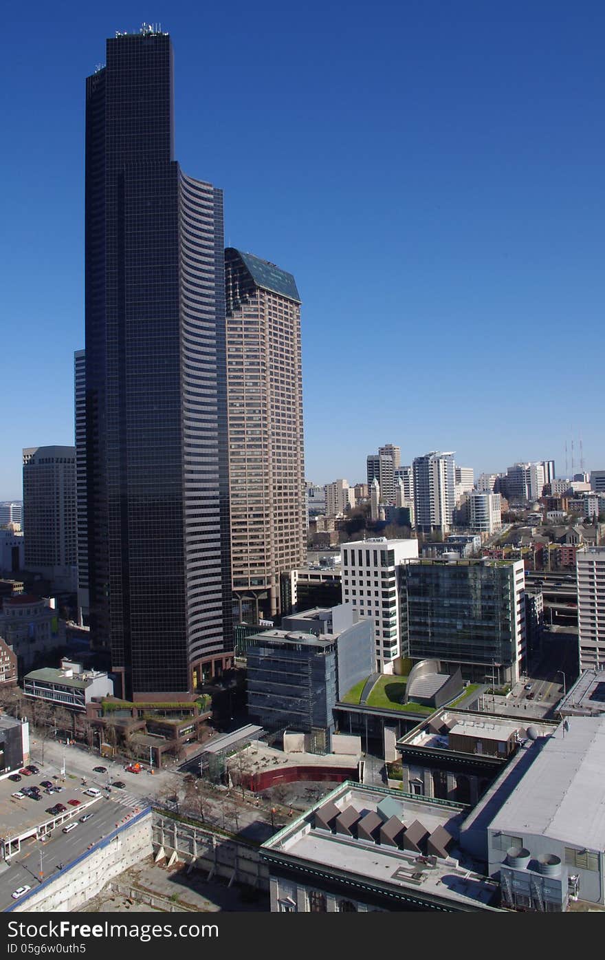 Dowtown Seattle seen from Smith tower. Dowtown Seattle seen from Smith tower