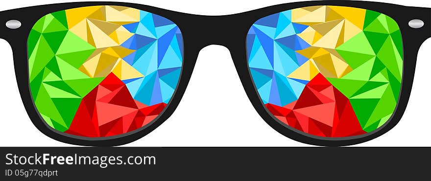 Colorful polygon nerd glasses